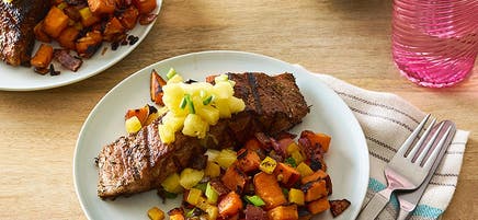 Caribbean-Spiced Mahi Mahi with Sweet Potato Hash