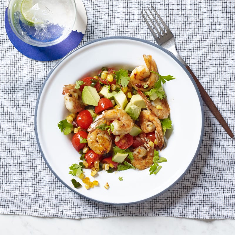 Photo de Crevettes à la lime et au piment chipotle avec maïs et piment poblano par WW