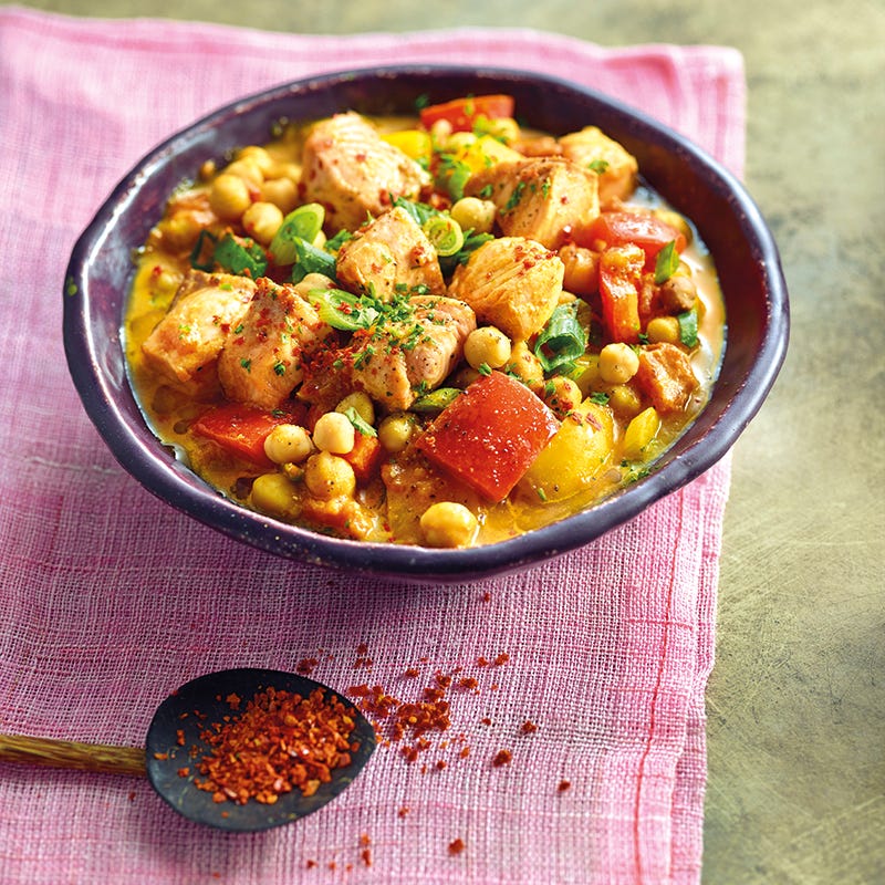 Foto van Kikkererwtencurry met zalm door WW