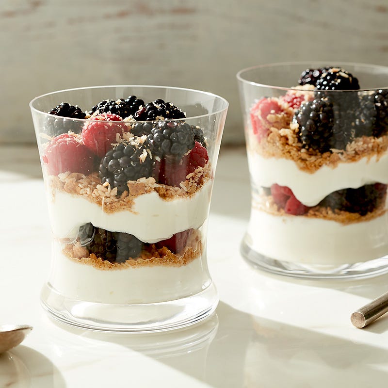 Photo of Cat Cora’s coconut-graham berry yogurt parfait by WW