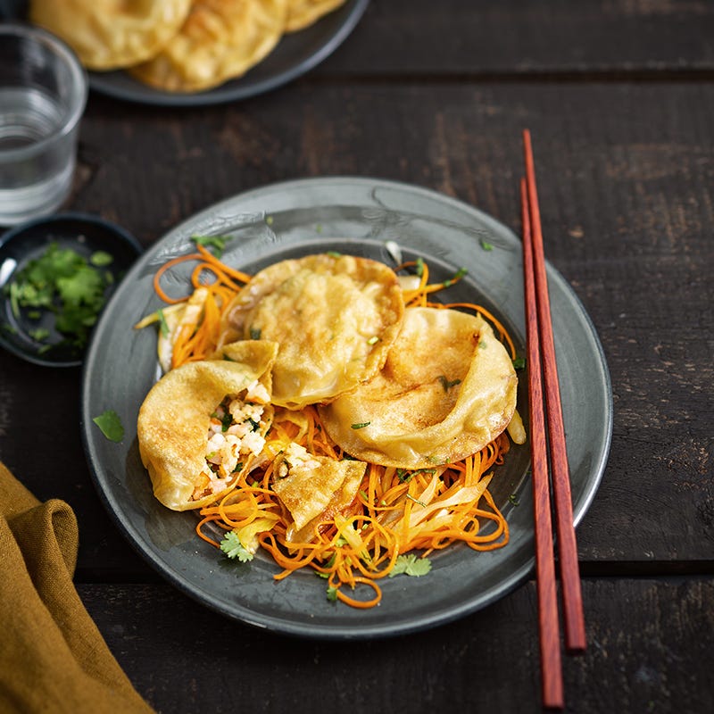 Photo de/du Raviolis de crevettes et carottes croquantes par WW