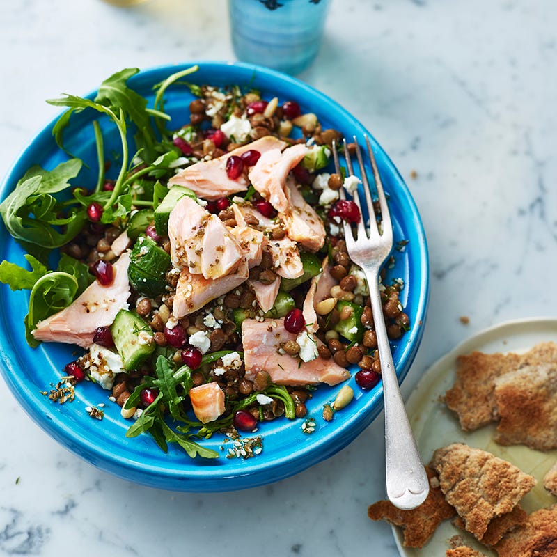 ViktVäktarna - Lax- och linssallad med salladsost