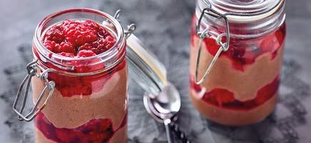 Choklad- och hallondessert
