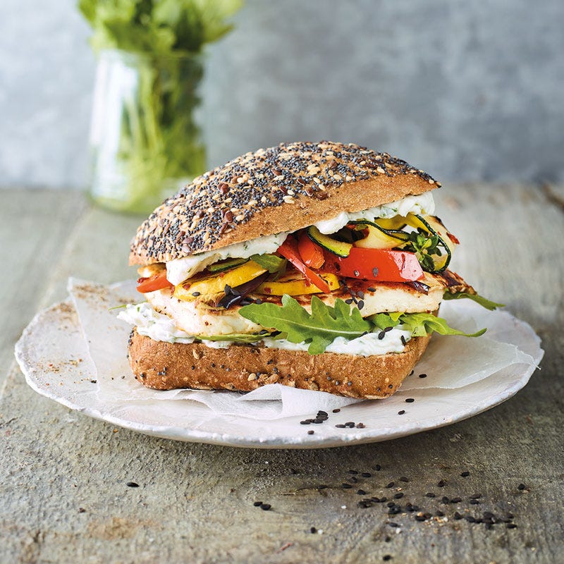 Grillgemüse-Burger mit Halloumi