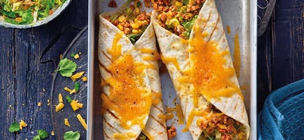 Überbackene Pouletburritos mit Mais