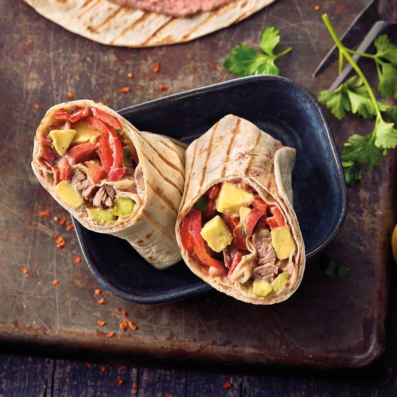 Steakwraps mit Kidneybohnenpaste
