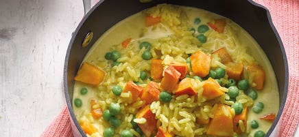 One-Pot-Reis mit Kokos und Kürbis