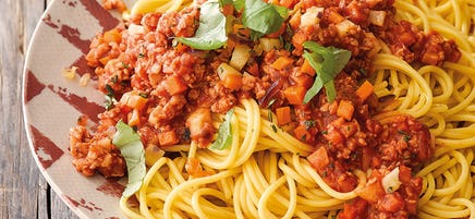 Spaghetti mit Veggie-Bolognese