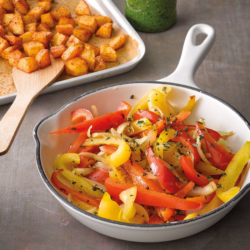 Paprikapfanne mit Patatas Bravas