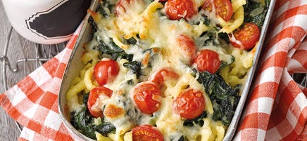 Spätzle-Spinat-Auflauf