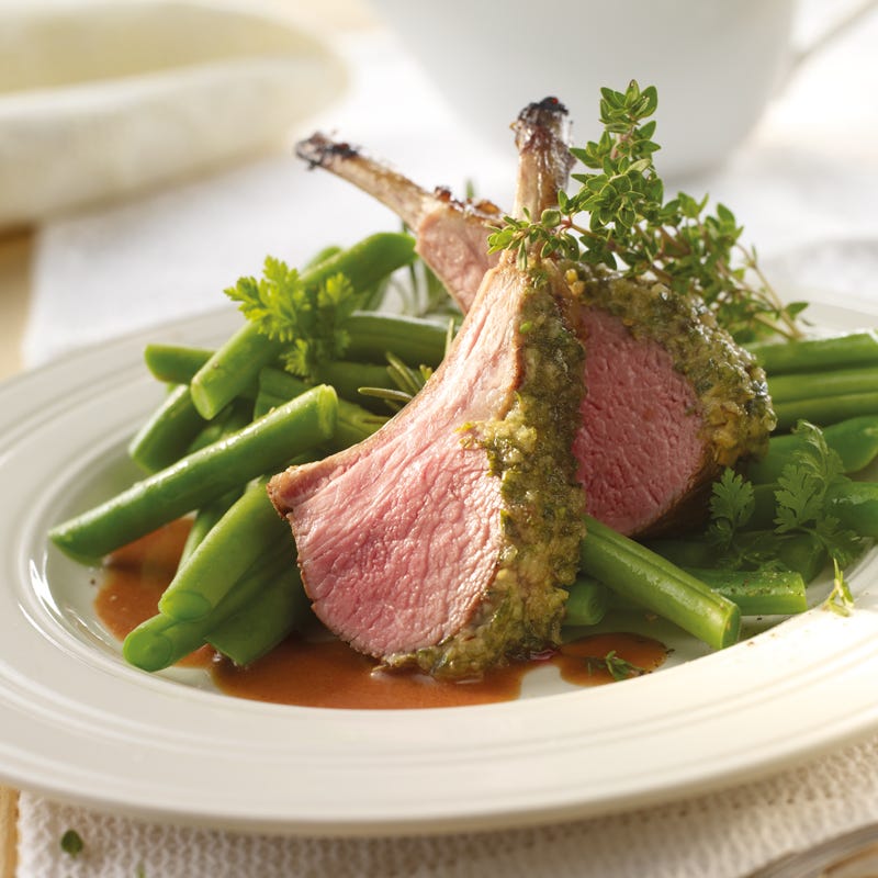 Lammkarree mit grünen Bohnen