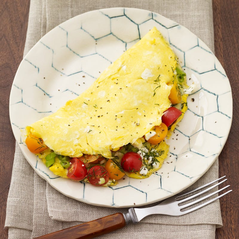 Photo de Omelette au féta, à l’aneth et aux tomates raisins par WW