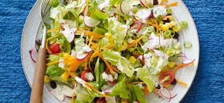 Mexican Chopped Salad with Garlic-Ranch Dressing