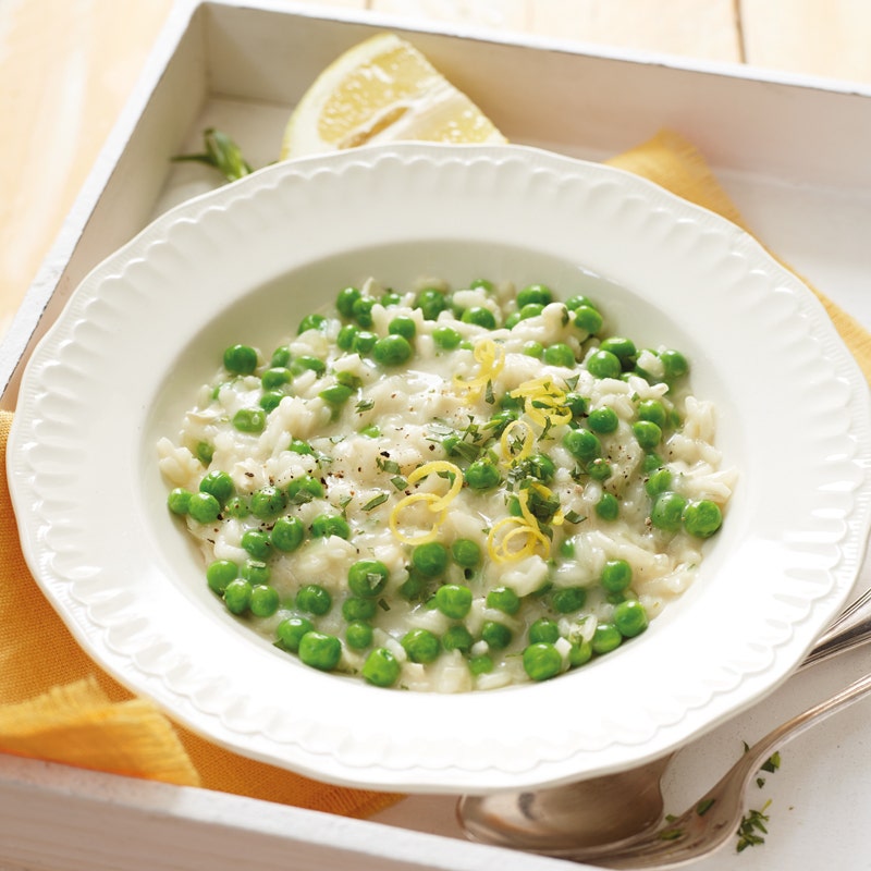 Erbsenrisotto mit Käse