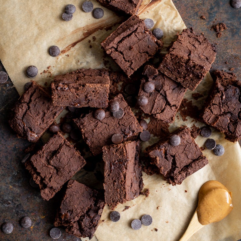 Foto van Sabine's pindakaas-chocoladebrownies door WW