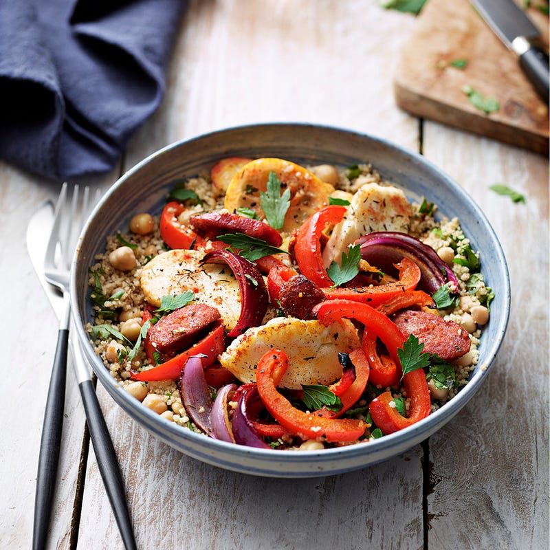 Photo of Chorizo & halloumi bake with chickpea couscous by WW