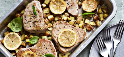 Tuna, herb & lemon traybake