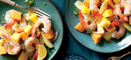 Shrimp salad with fennel, red onion, and orange