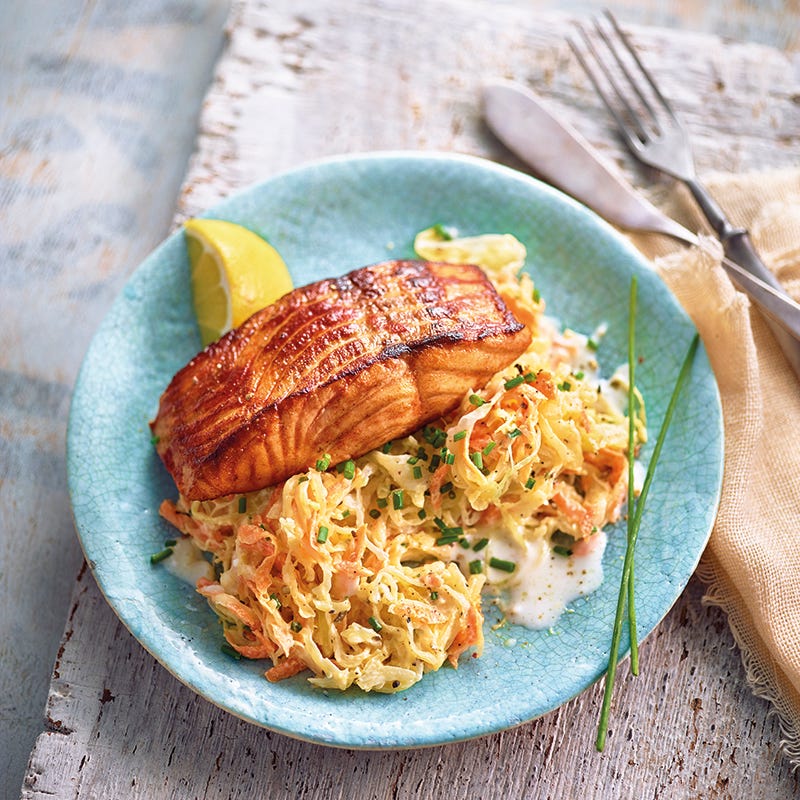 Foto van Gegrilde zalm met koolsla door WW