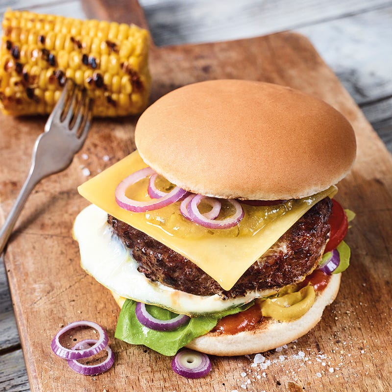 Foto van Cheeseburger met ei door WW