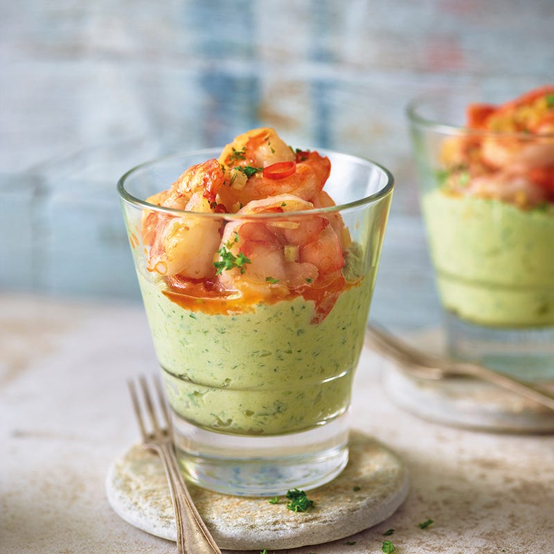 Foto van Pittige garnalen met avocadocrème door WW