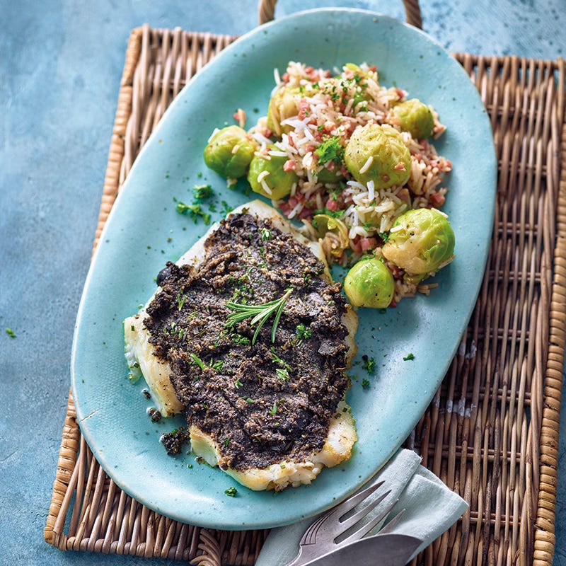 Foto van Heilbot in een olijfkorst door WW