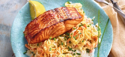 Gegrilde zalm met koolsla