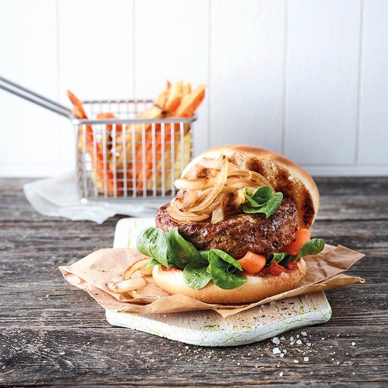 Foto van Lamsburger met balsamico-uien door WW