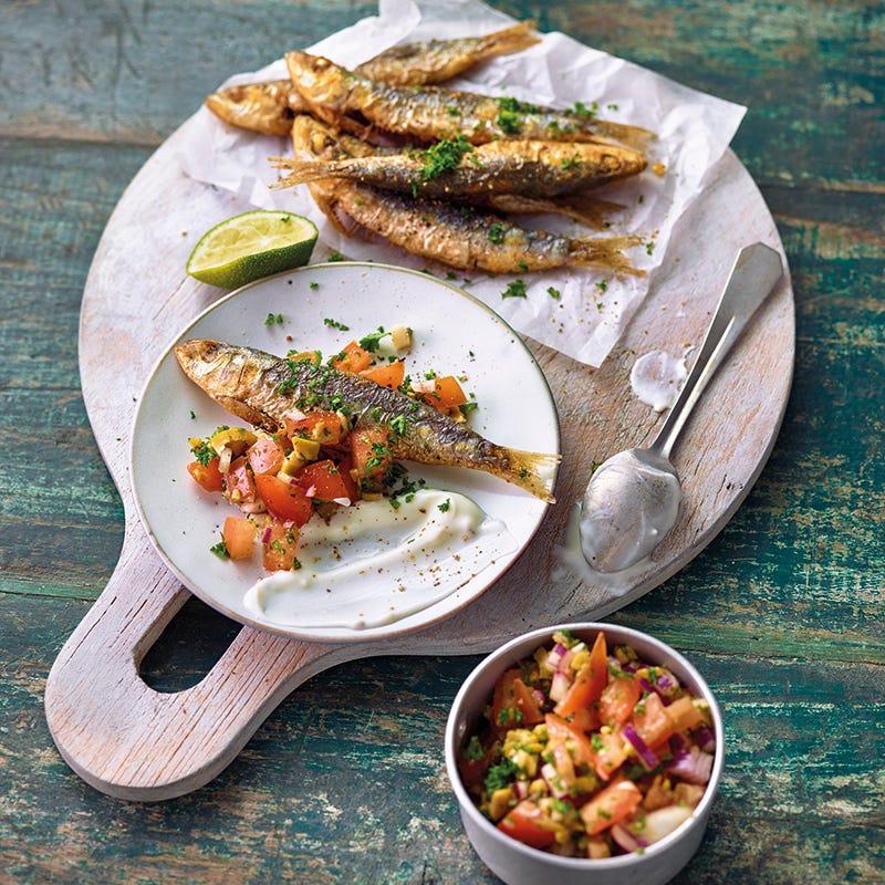 Foto van Gegrilde sardines met tomatensalsa en aioli door WW
