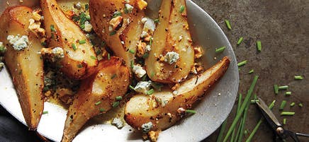 Roasted Pears with Walnuts and Blue Cheese