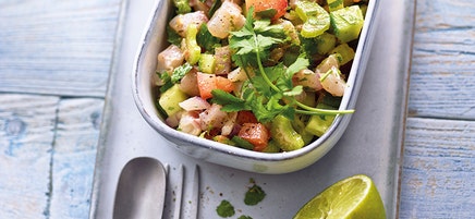 Ceviche van zeebaars met bleekselderij