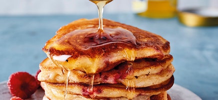 American pancakes met frambozen