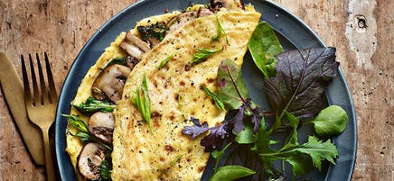 Mushroom & spinach omelette