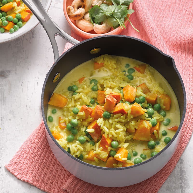 One-Pot-Reis mit Kokos und Kürbis