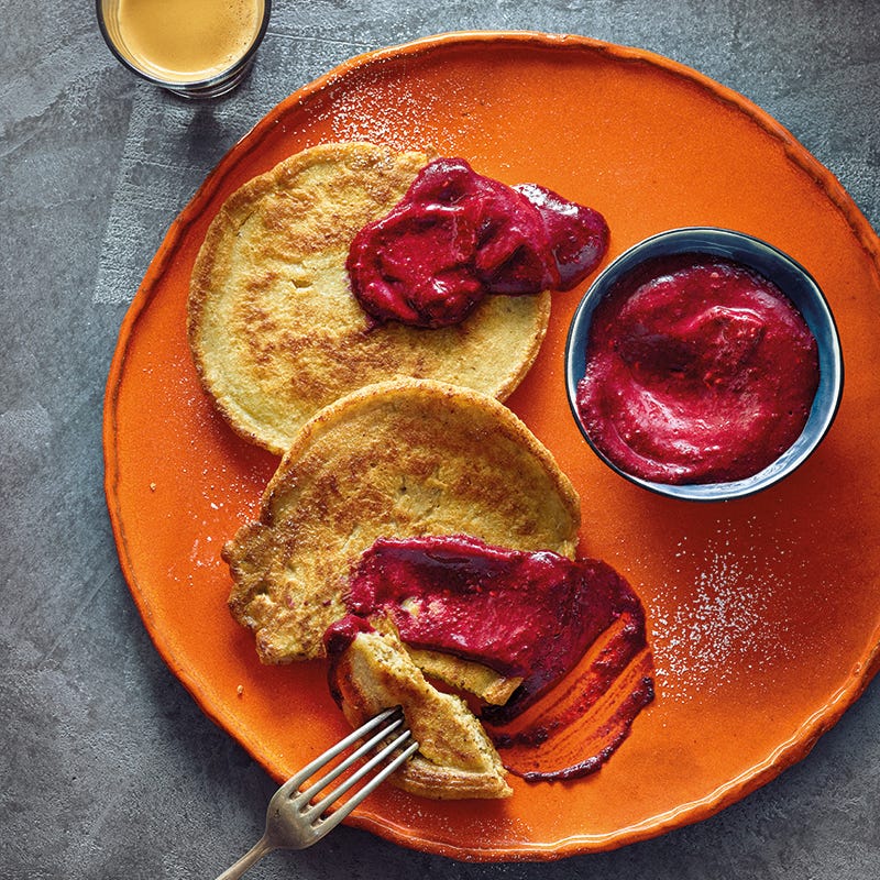 Foto van Bonenpannenkoeken met rodevruchtensaus door WW