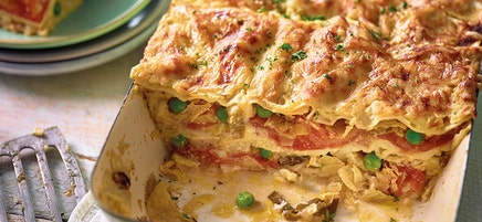 Groentelasagne met romige romanescosaus