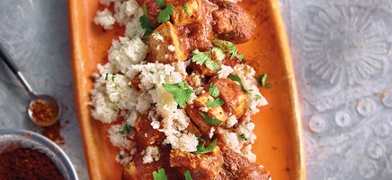 Chou fleur râpé au poulet garam masala