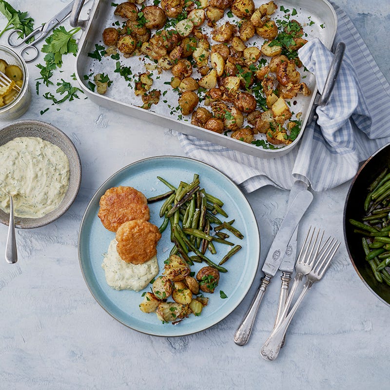 ViktVäktarna - Fiskbiffar med krossad potatis och remoulade