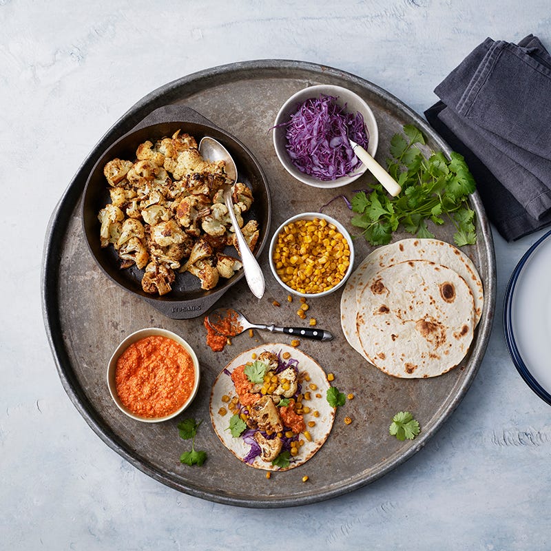 ViktVäktarna - Rostade blomkålstacos med chipotleromescosås