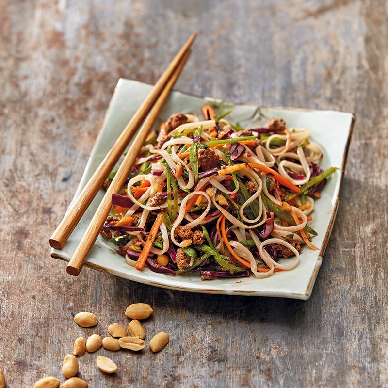 Foto van Thaise rijstnoedelsalade met gehakt door WW