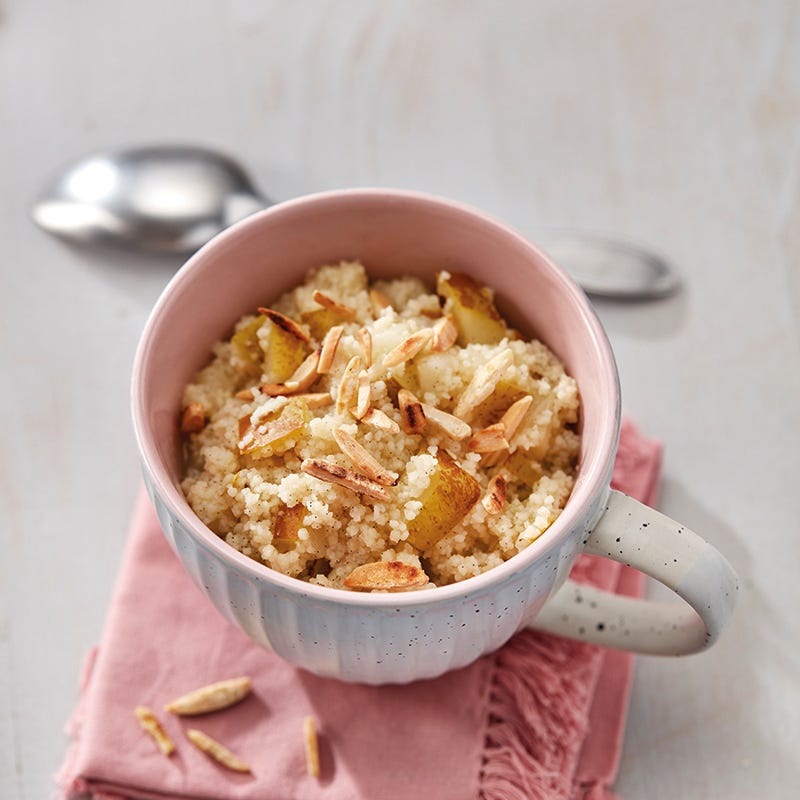 Foto van Zoete couscous met vanilleperen en geroosterde amandelen door WW