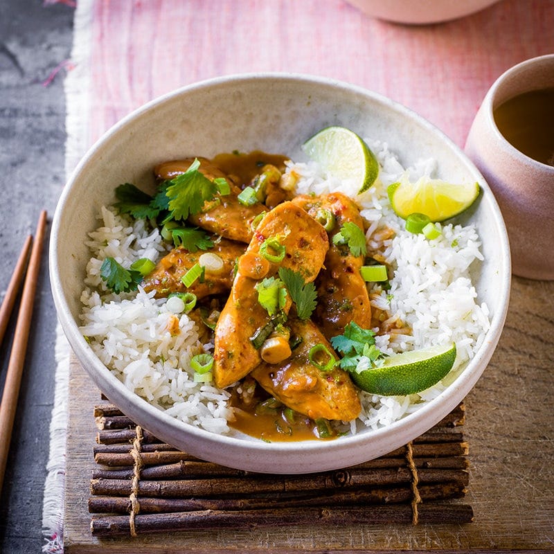 Sticky peanut butter chicken