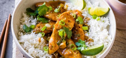Sticky peanut butter chicken