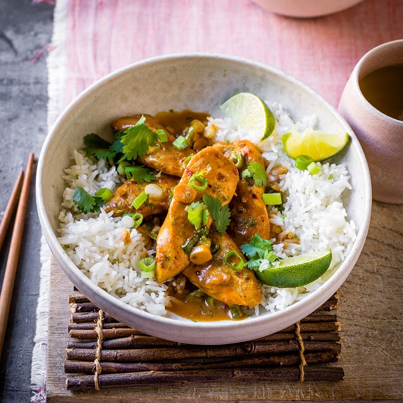 Sticky peanut butter chicken