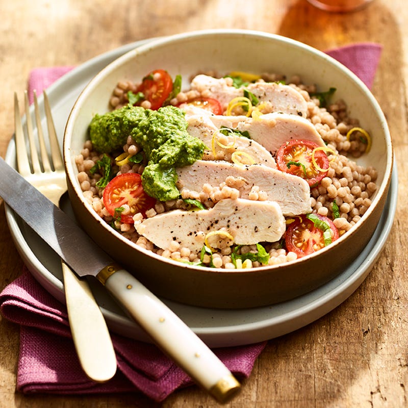 Photo of Giant couscous bowl with chicken & homemade cashew pesto by WW