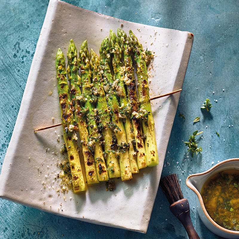 Foto van Gegrilde asperges met knoflookmarinade door WW