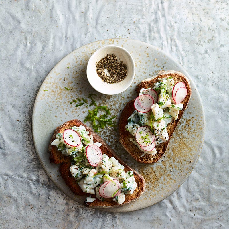 Photo of Crab, radish & lime open sandwich by WW