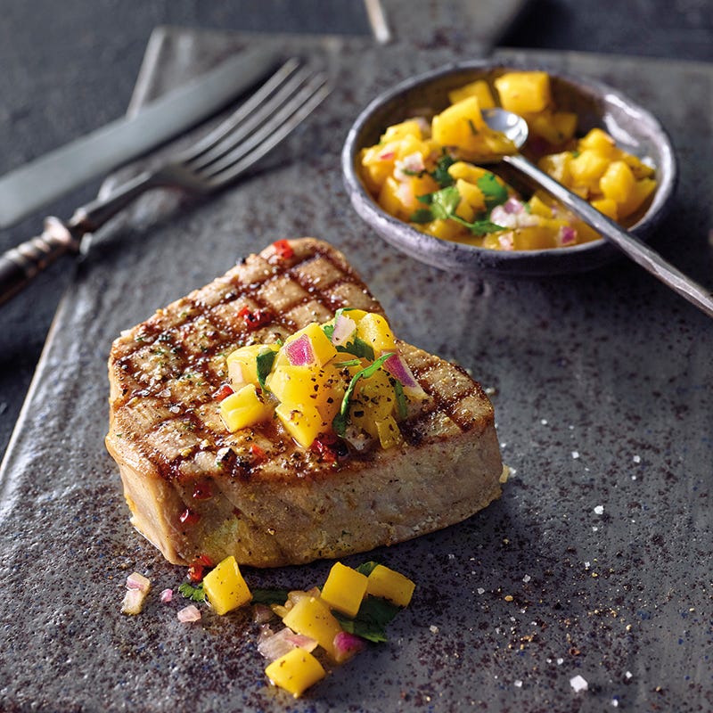 Foto van Chilitonijn met mangosalsa door WW