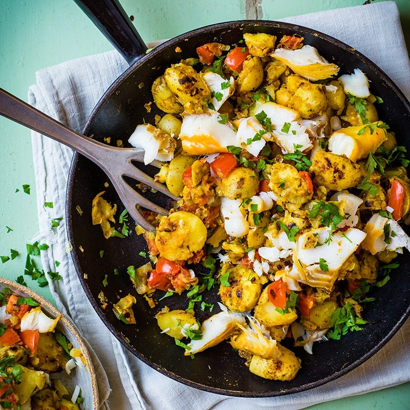 Smoked fish potato hash