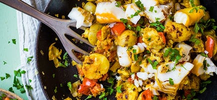 Smoked cod and potato hash